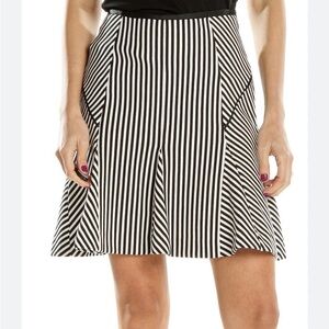 BANANA REPUBLIC Women Stretch Poly Cotton Mini A-Line Skirt Striped size 8